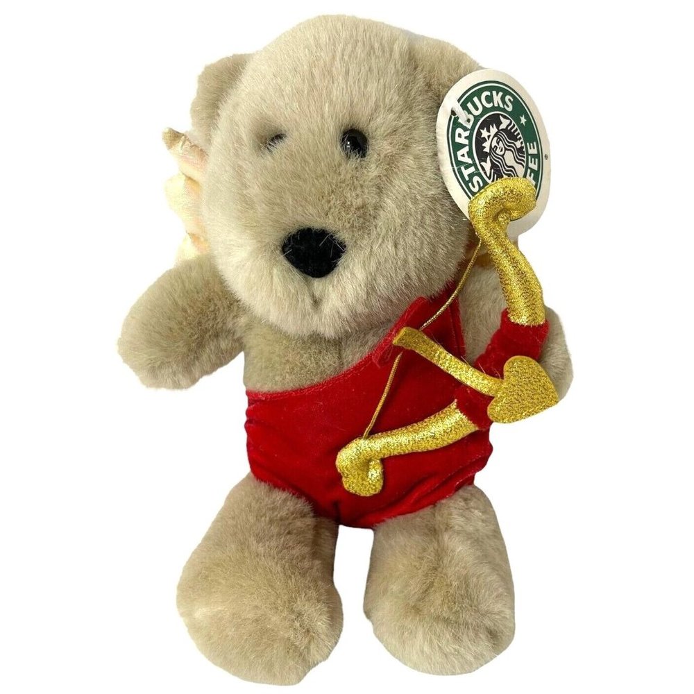 Starbucks Bearista Bear Plush Cupid 13th Edition Coffee Stuffed Animal 2001 10"